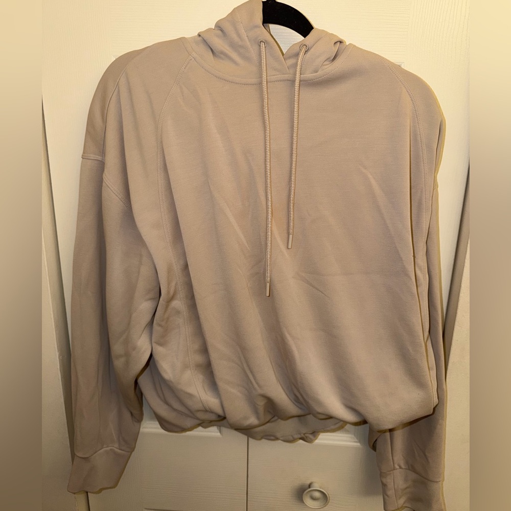 Athleta short set Oversized Drawstring Hoodie Sweater - Beige